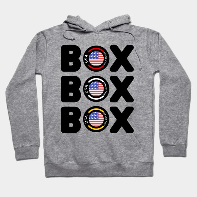 Box box box -UNITED STATES GRAND PRIX Hoodie by Myartstor 